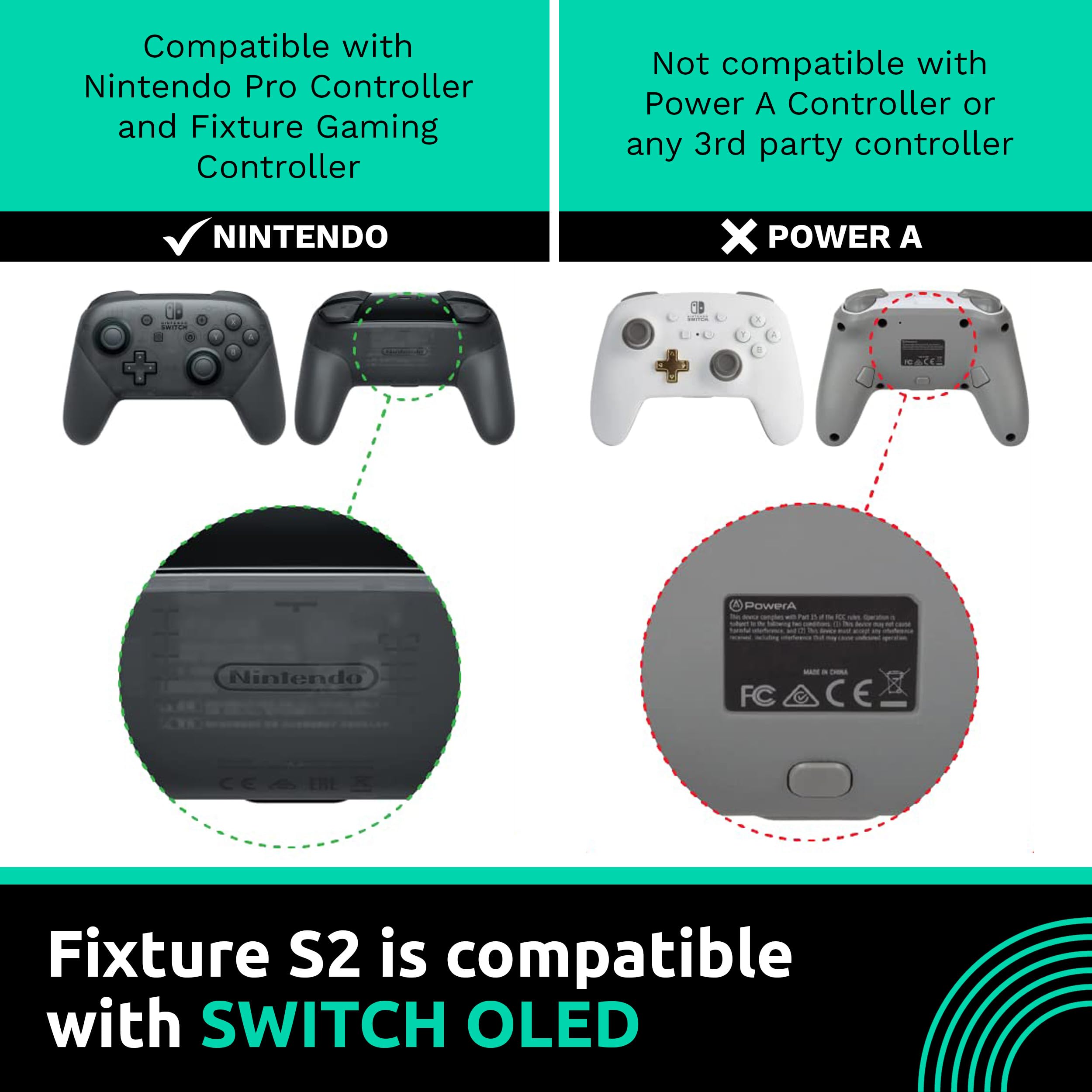Fixture S2 Bundle - Gaming Console Monitor & Controller Mount with Carrying Case for Nintendo Switch OLED & Pro Controller | Perfect for Travel, Home Gaming Setup & Multiplayer Sessions