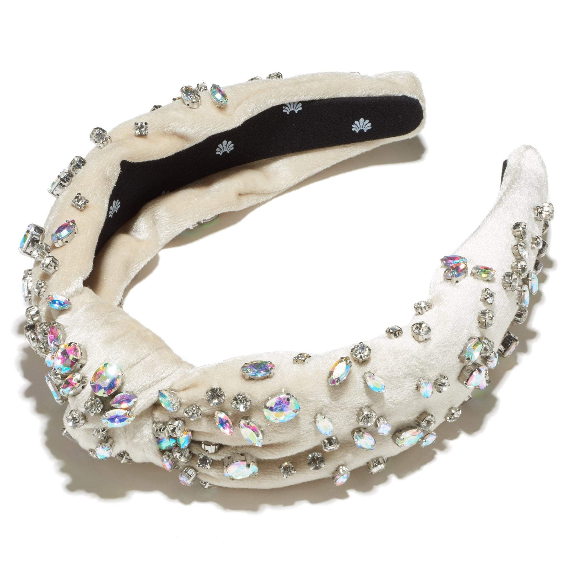 Mixed Shape Crystal Headband - Elegant Ivory Pastel Hair Accessory for Women, Bridal, Party & Special Occasions