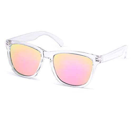 C7 - Crystal/Pink Mirrored Lens