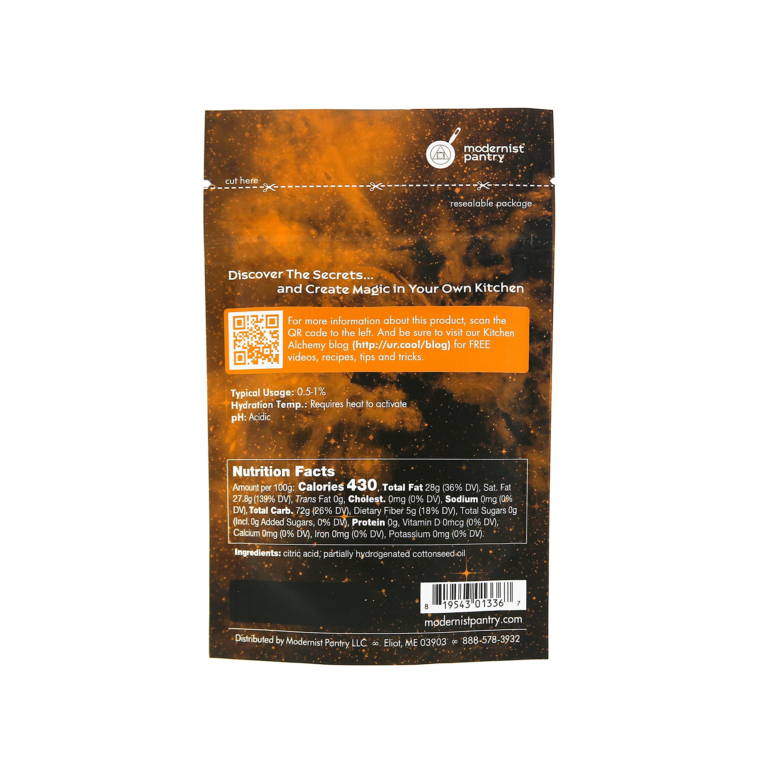 Modernist Pantry Encapsulated Citric Acid - Gluten-Free, Vegan, Non-GMO (50g/2oz) - Perfect for Baking, Canning, and Food Preservation