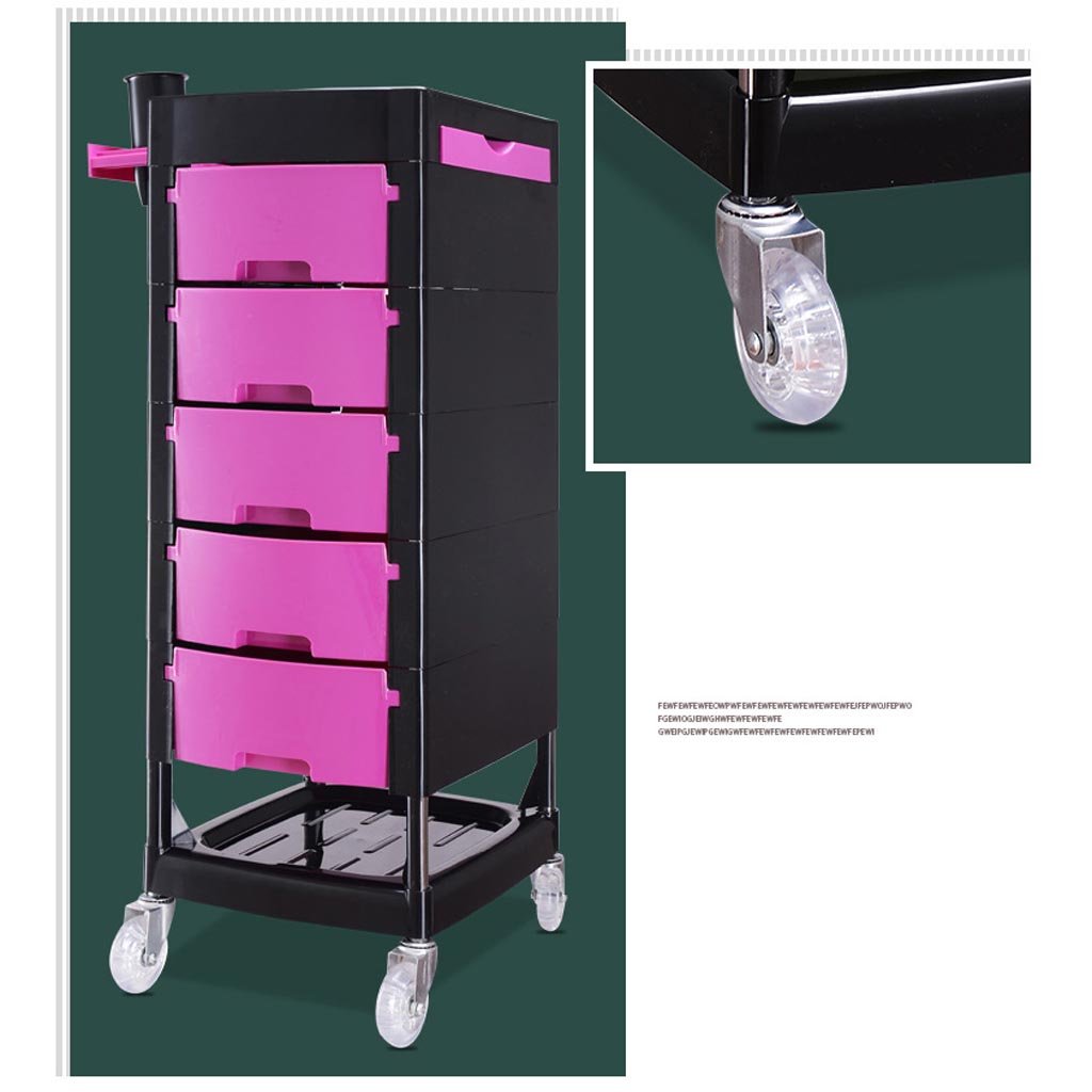 Premium MERTNK Salon Storage Cart with Drawers - Professional Beauty & Barber Tool Cabinet Trolley for Hair Stylists (Black & Purple) - Ideal for Salon Organization, Mobile Styling & Product Storage