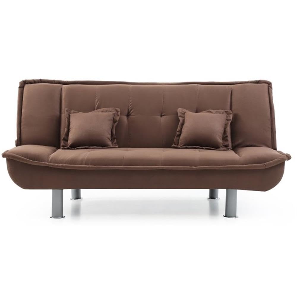 Glory Furniture Lionel Microsuede Sleeper Sofa in Chocolate Brown - Convertible Sofa Bed for Small Spaces, Living Room & Guest Room