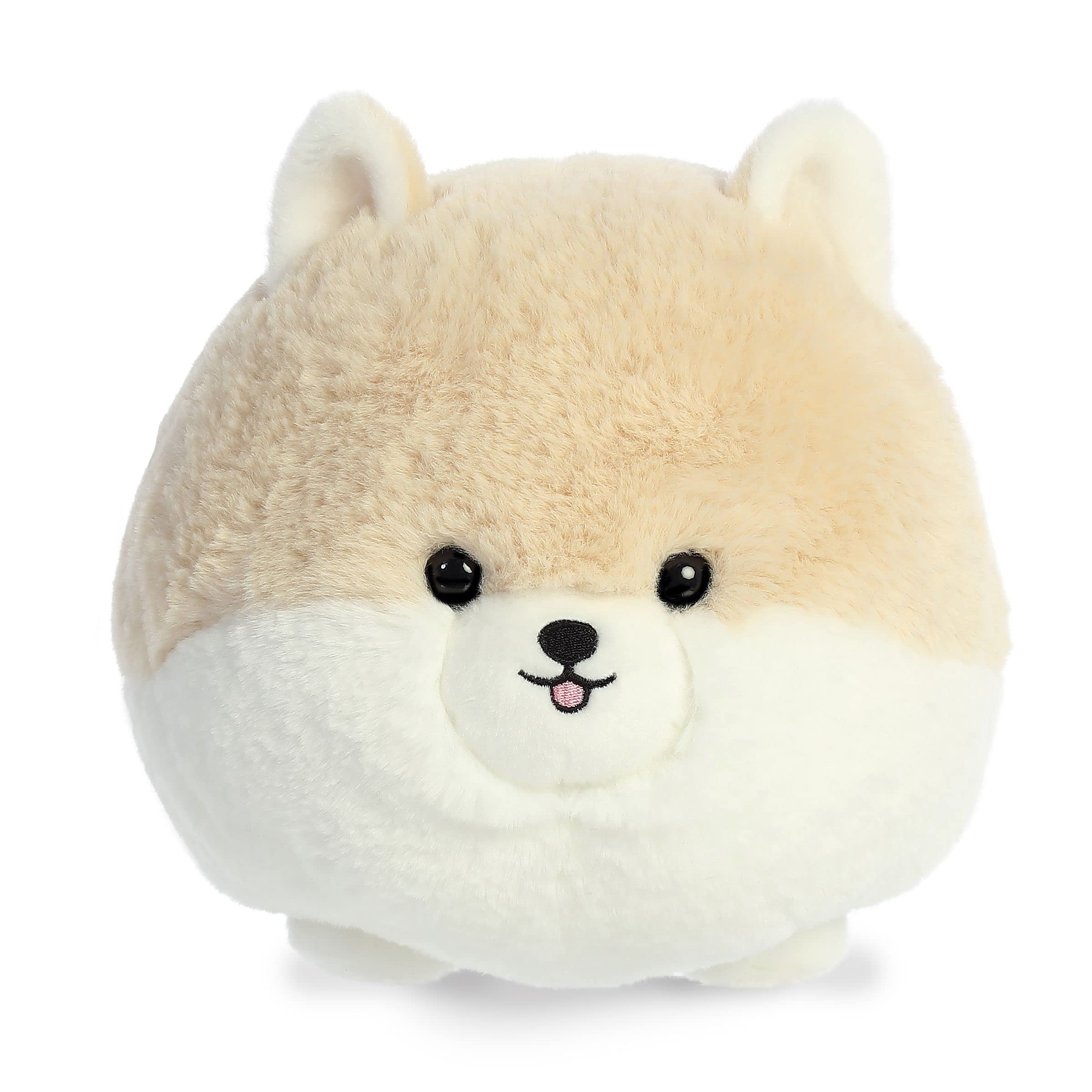Aurora® Playful Teddy Pets™ Pom Stuffed Animal - Soft Plush Toy with Unique Design - 9 Inch Cream Color - Perfect for Kids' Cuddling, Nursery Decor & Gift Giving
