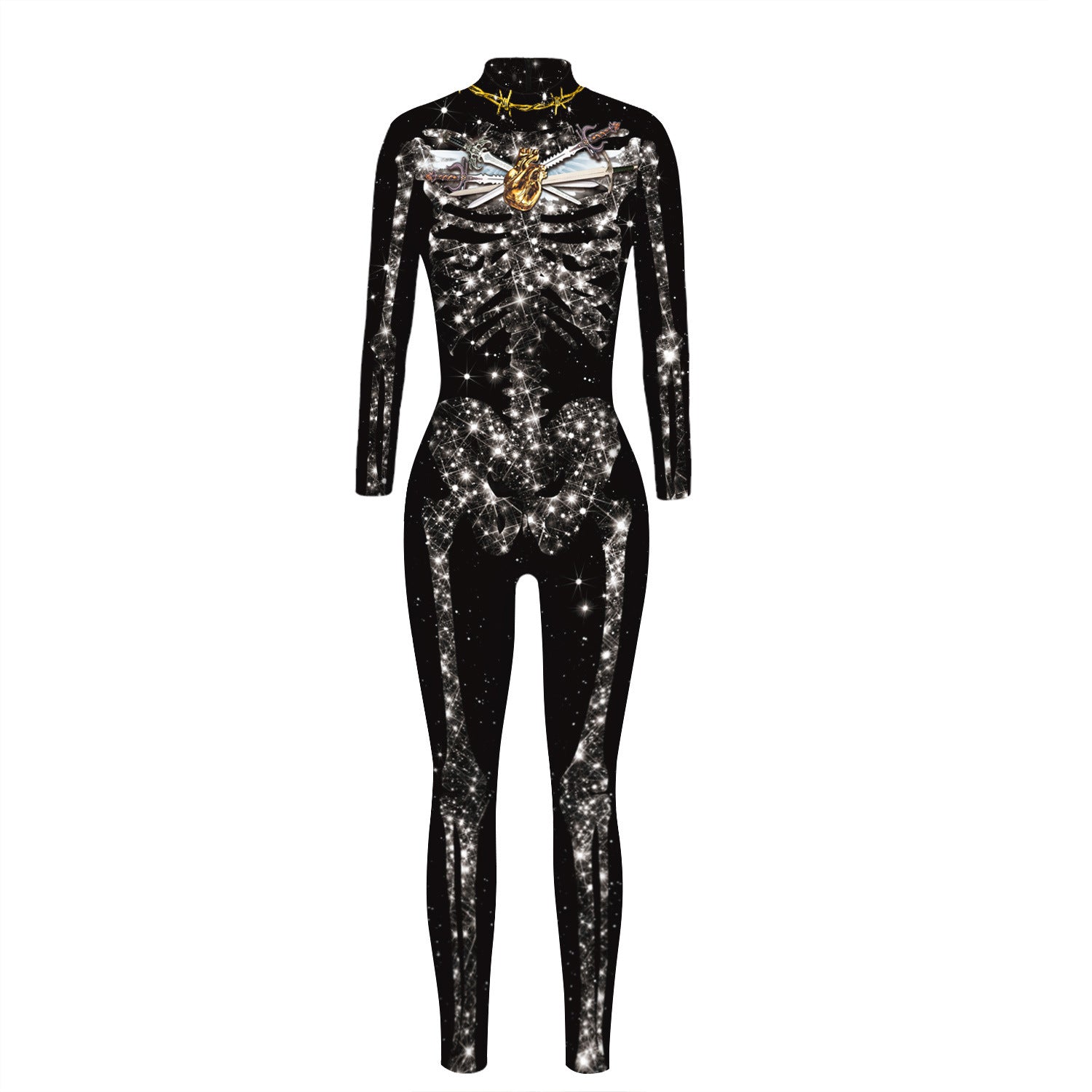 Spooky Halloween Skull Jumpsuit for Adults - Scary Costume for Halloween Parties & Cosplay Events