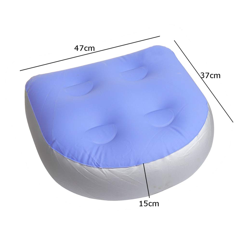 **Inflatable Spa & Hot Tub Booster Seat with Suction Cups - Waterproof Bathtub Massage Mat for Back Support - Soft & Safe Inflatable Cushion for Relaxation & Hydrotherapy**    *(Perfect for Home Spas, Jacuzzis, Bathtubs & Pool Relaxation - Enhances Comfort & Safety During Hydrotherapy Sessions)*