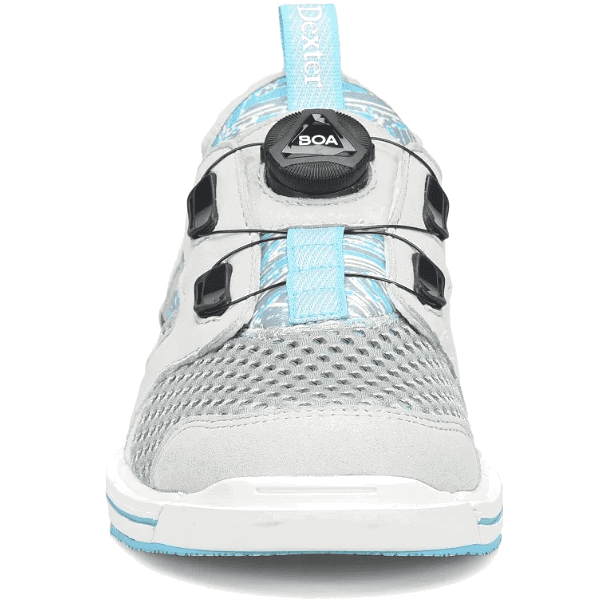 Dexter Women's DexLite Pro BOA Bowling Shoes - Light Grey/Blue - Right Hand - Perfect for League Play & Tournament Performance