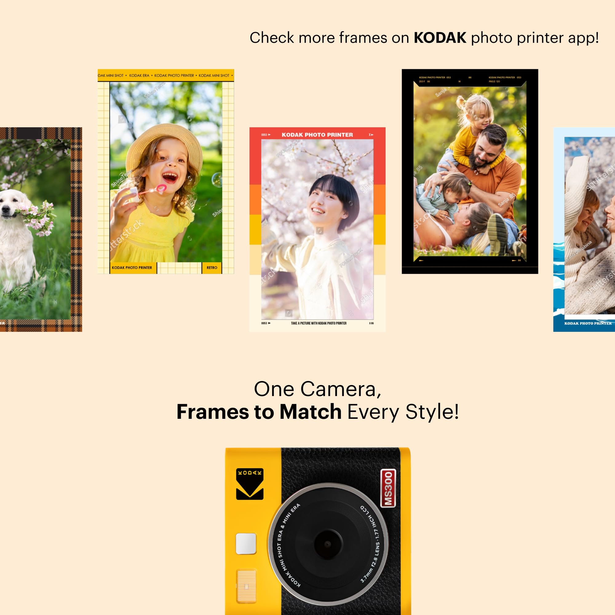KODAK Mini Shot 3 ERA 4PASS 2-in-1 Instant Camera & Photo Printer (3x3) with 8 Sheets - Black | Portable Instant Camera for Travel, Parties, Events & DIY Photo Gifts