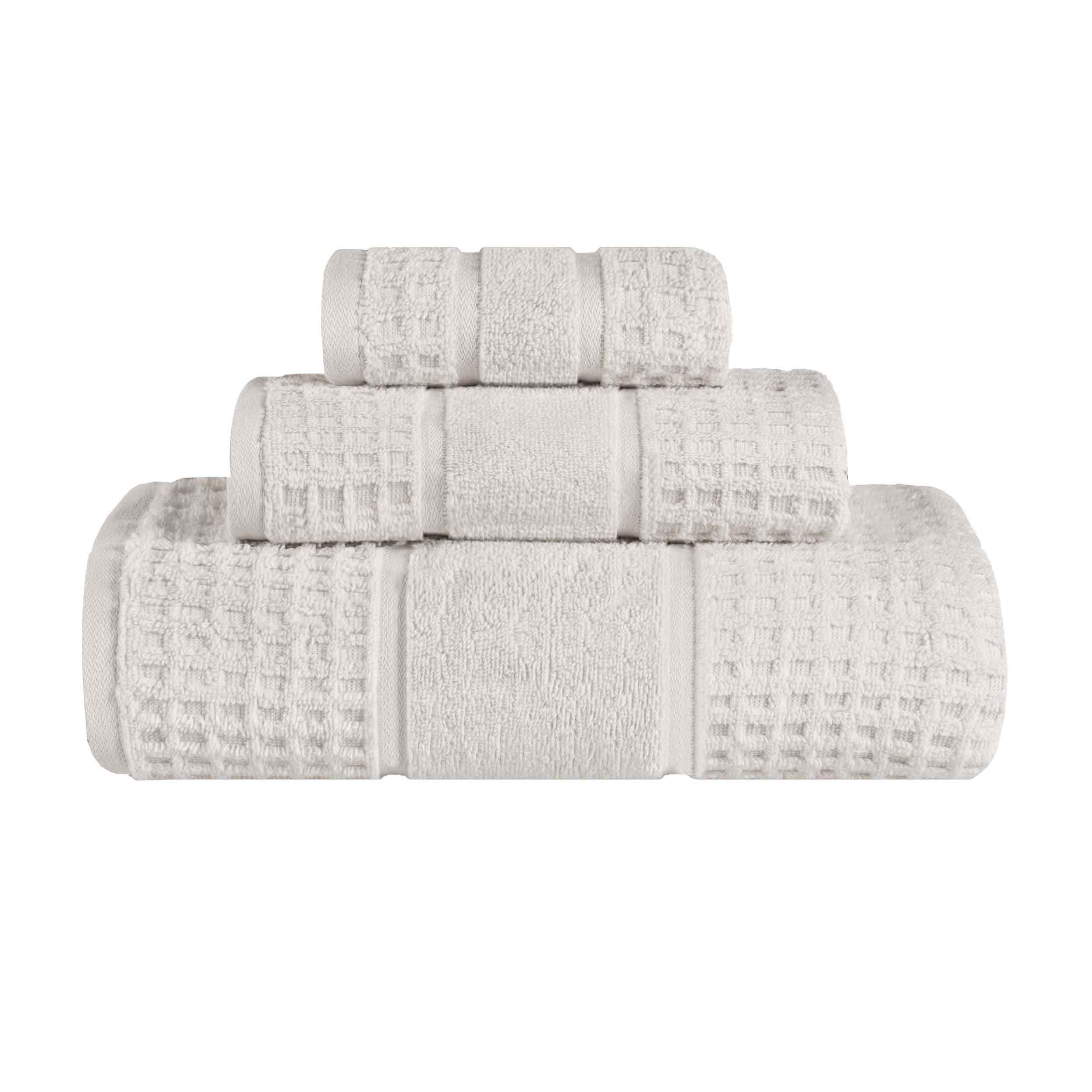 Premium Zero Twist Cotton Waffle Honeycomb Bath Towel Set - Ultra Soft & Highly Absorbent 3-Piece Set for Spa, Bathroom & Luxury Home Use