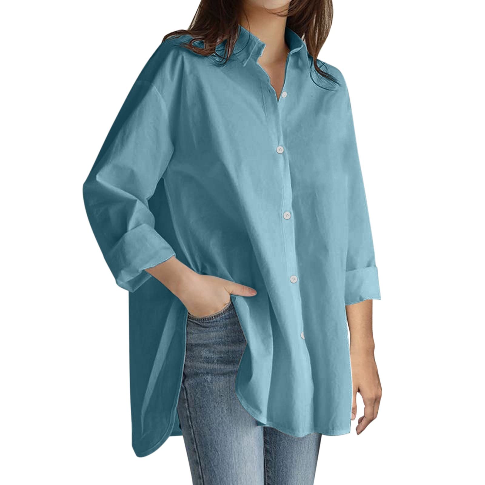 Women's Casual Summer Tops - Solid Color Hawaiian Shirts for Ladies, Workout & Vacation Wear, Beach Outfits, Office Casual & Outdoor Activities