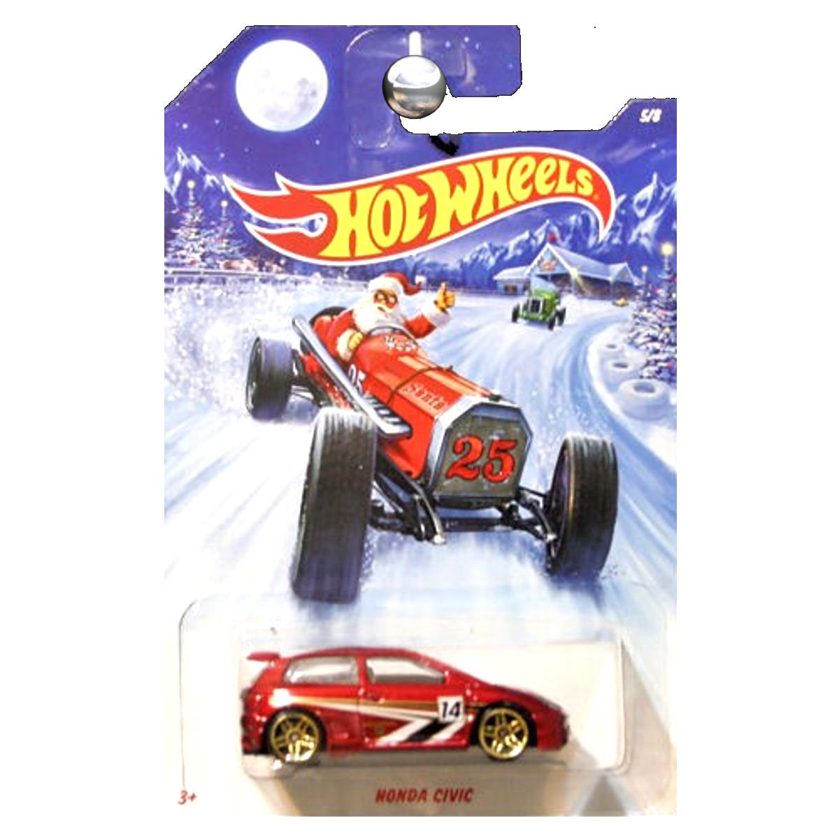 Hot Wheels Holiday Rods Honda Civic Red Die-Cast Car - Collectible Toy for Kids & Adults - Perfect for Christmas Gifts & Display (Walmart Exclusive)