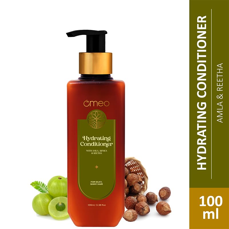 Omeo Hydrating Conditioner with Natural Reetha & Amla Extracts | Cleansing, Strengthening & Nourishing Hair Treatment | Reduces Combing Damage for Men & Women - 100ml | Perfect for Daily Hair Care & Damaged Hair Repair
