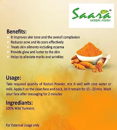 Saara HERBAL FRESH Kasthuri Manjal, Sandalwood & Rose Petals Powder Combo - 150g (3x50g) for Glowing Skin & Face Brightening - Natural Skincare for Men & Women - Perfect for Daily Face Masks & Ayurvedic Beauty Rituals