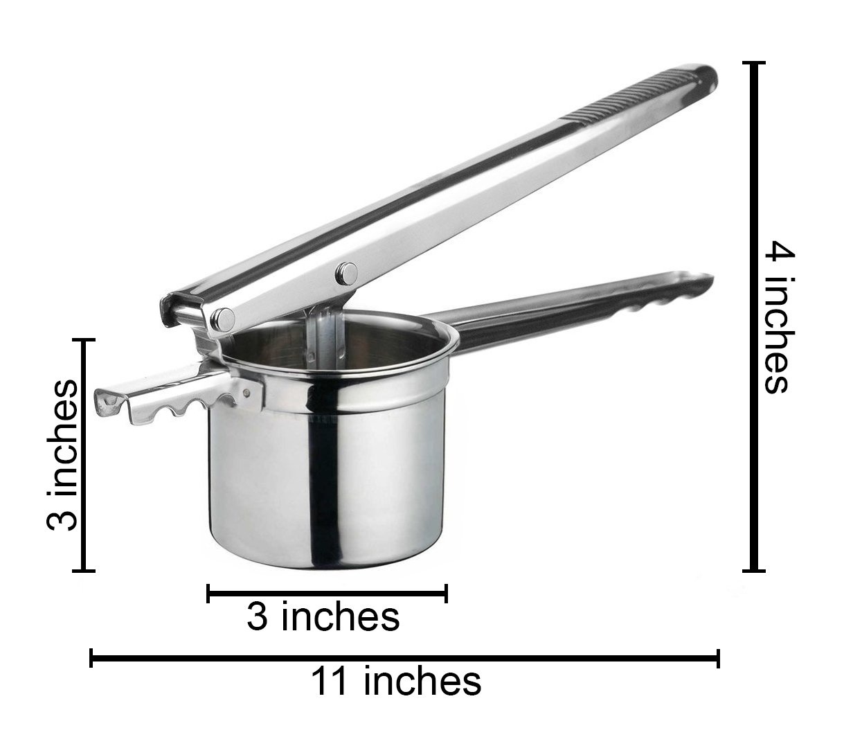 Premium Cuisinox Potato Ricer - Heavy Duty Stainless Steel Potato Masher with 3 Interchangeable Disks - Perfect for Mashed Potatoes, Baby Food & Purees - Essential Kitchen Tool for Home Chefs & Restaurants