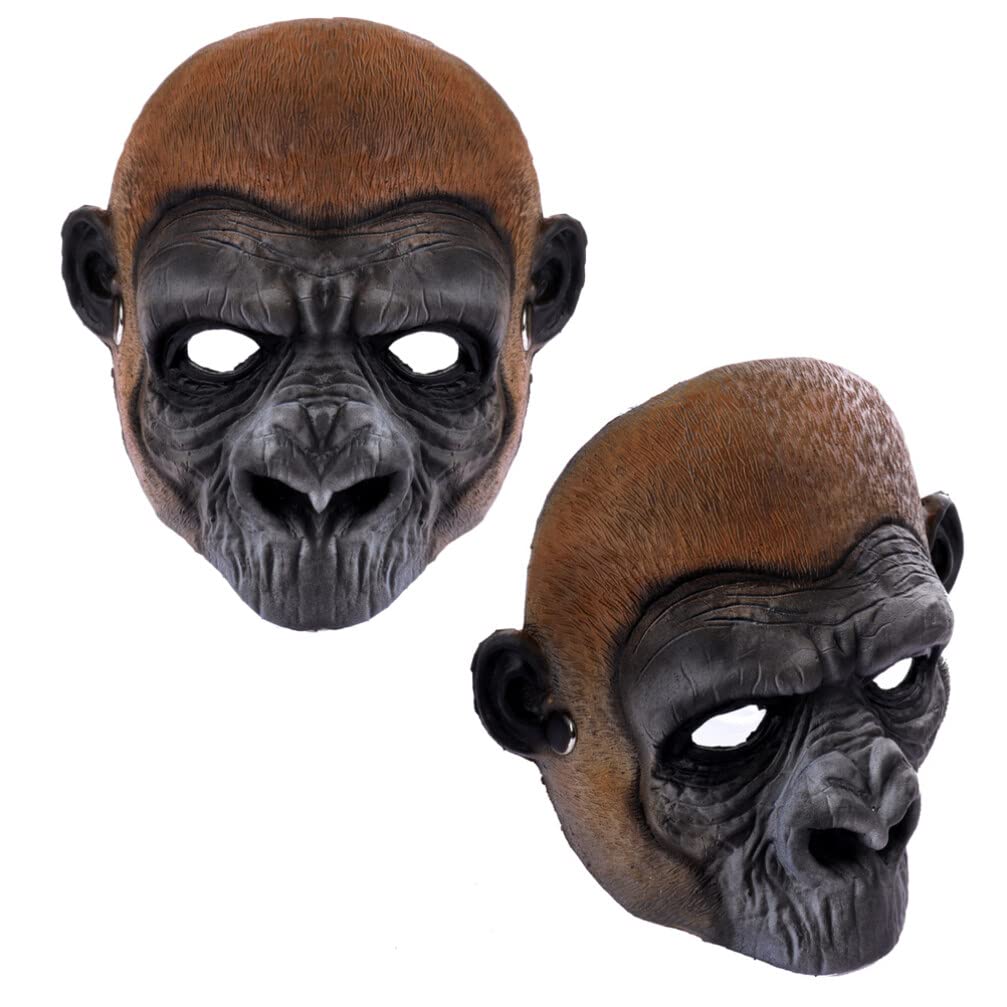 STOBOK Halloween Mask - PU Foam Monkey Full Face Mask for Adults & Kids - Perfect for Halloween Parties, Cosplay, and Costume Events