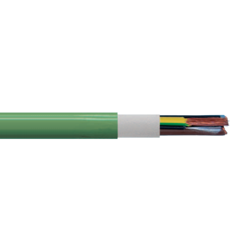 1 AWG 5C Bare Copper Unshielded Green Thermoplastic Halogen Free 0.6/1KV Gaalflex Control 1000 BH Cable - Industrial Power Transmission, Underground Wiring, and Heavy-Duty Electrical Applications