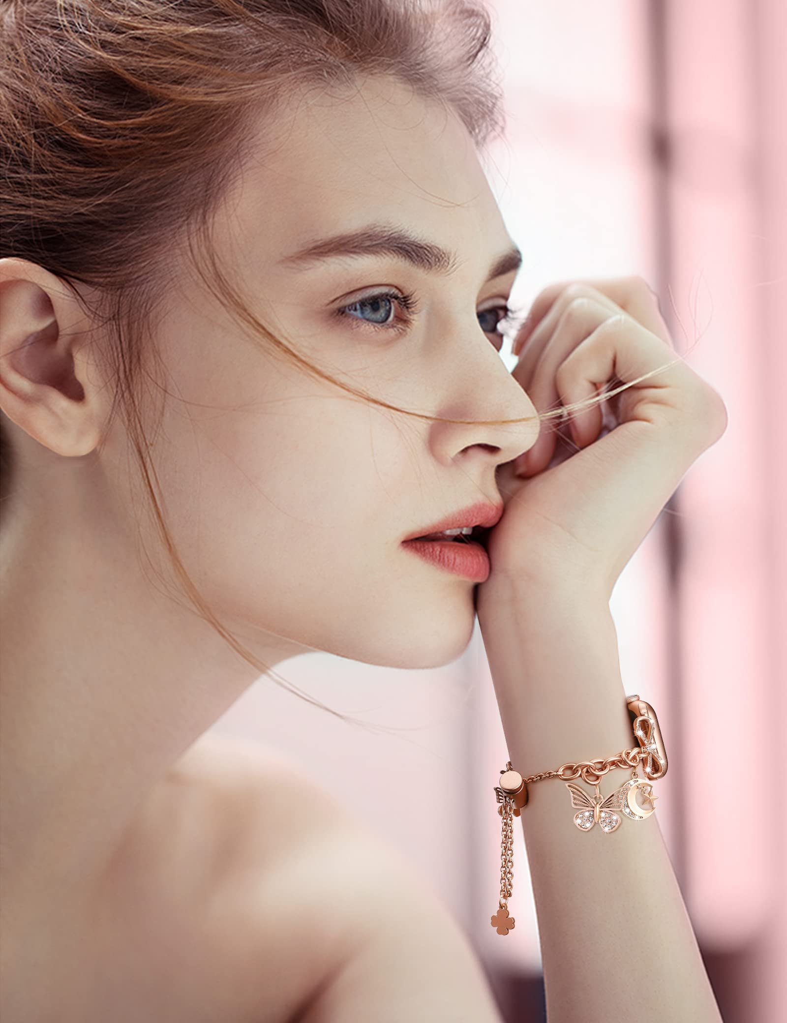Elegant Stainless Steel Diamond Bling Apple Watch Band for Women - Compatible with iWatch Series 10/9/8/7/6/5/4/3/Ultra/SE (38/40/41/42/44/45/46/49mm) - Perfect for Parties, Work & Everyday Fashion Accessory
