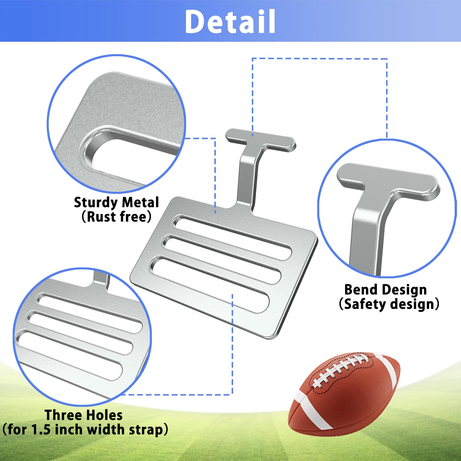 Football Shoulder Pads with T-Hook - Silver | Durable Protective Gear for Youth & Adult Players | Perfect for Training, Games & Tackling Drills