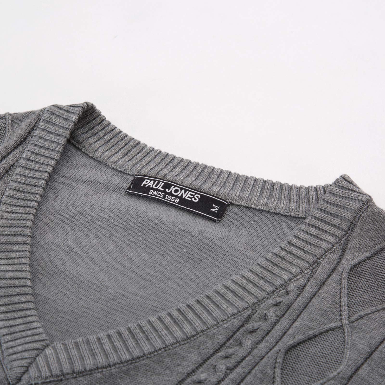 PJ PAUL JONES Men's Cable Knit V-Neck Sweater Vest - Soft Pullover Sweater for Men - Perfect for Layering, Office Wear & Casual Outfits