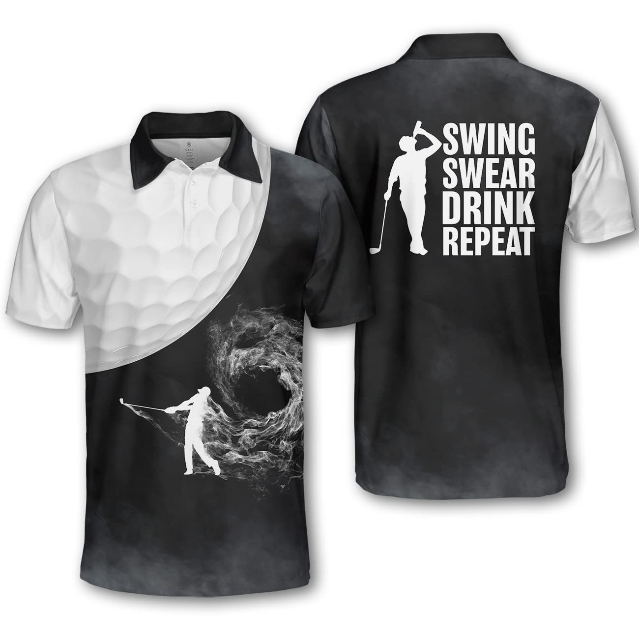 Pologen Funny Golf Polo Shirts for Men - Moisture Wicking Dry Fit Performance Tee - Hilarious Golf Gifts for Dad & Friends - Perfect for Golf Tournaments, Casual Wear & Office Fridays