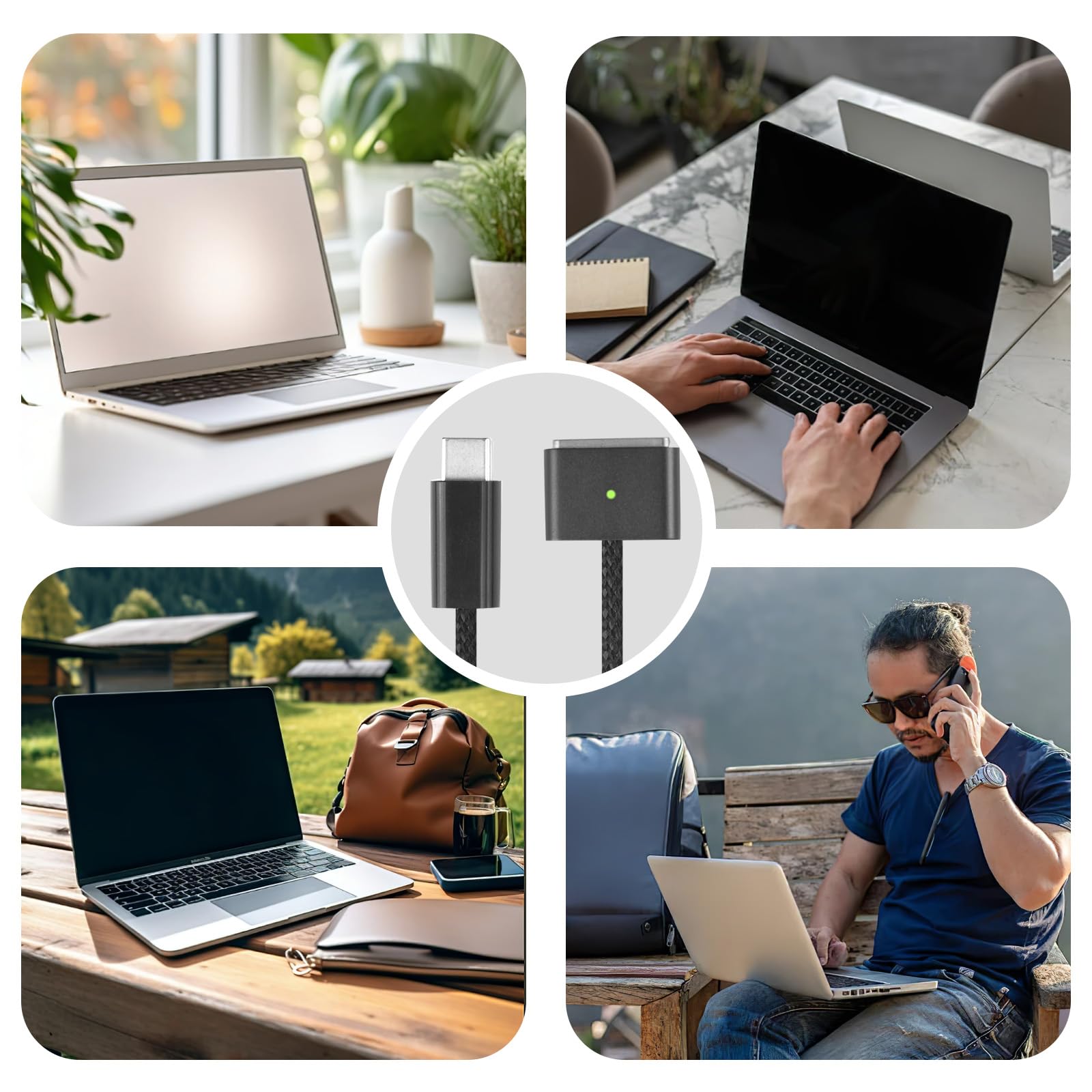 ORUZA 140W USB C to MagSafe 3 Fast Charging Cable - PD Compatible with MacBook Pro 14/16 Inch & MacBook Air M2 - High Speed Power Delivery for Apple Laptops - Perfect for Home, Office & Travel Use - Black