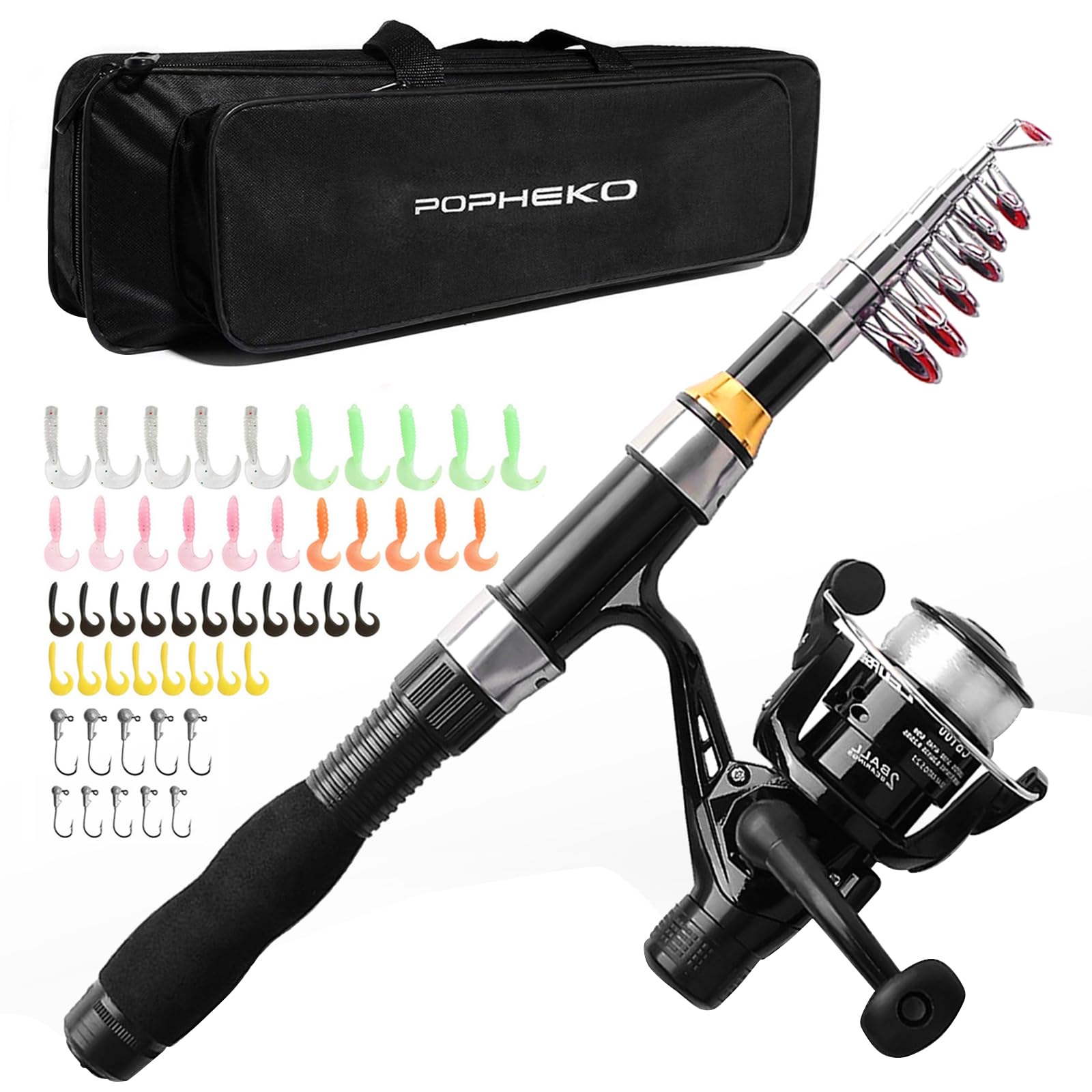 **Ultralight Telescopic Fishing Rod and Reel Combo with Tackle Bag - Complete Fishing Gear Kit for Beginners, Kids, Adults - Perfect for Saltwater & Freshwater Fishing, Camping, and Outdoor Adventures**