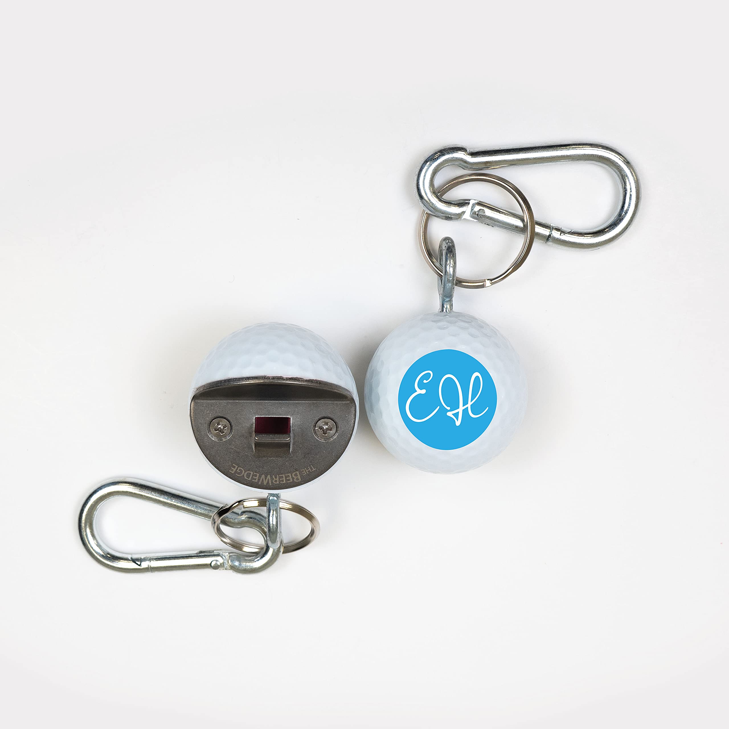 Personalized Golf Ball Bottle Opener - Custom Monogram Golf Gift for Men & Women, Real Golf Ball Keychain & Carabiner with Name & Initials - Perfect for Golf Lovers, Birthday Gifts & Party Favors
