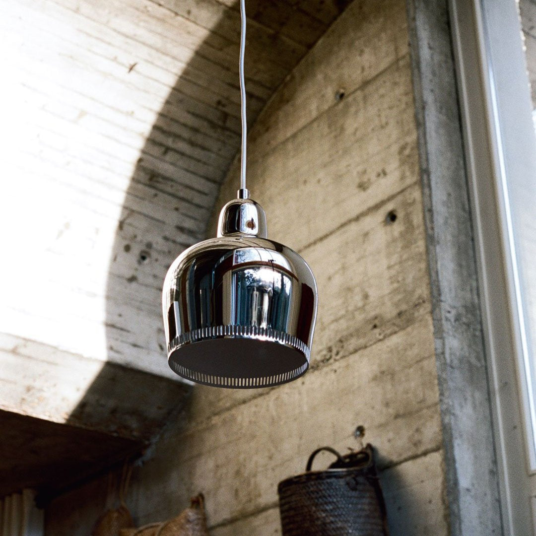 Golden Bell Pendant Light A330S - Vintage Brass Ceiling Hanging Fixture for Dining Room, Bedroom, Kitchen Island & Foyer Lighting