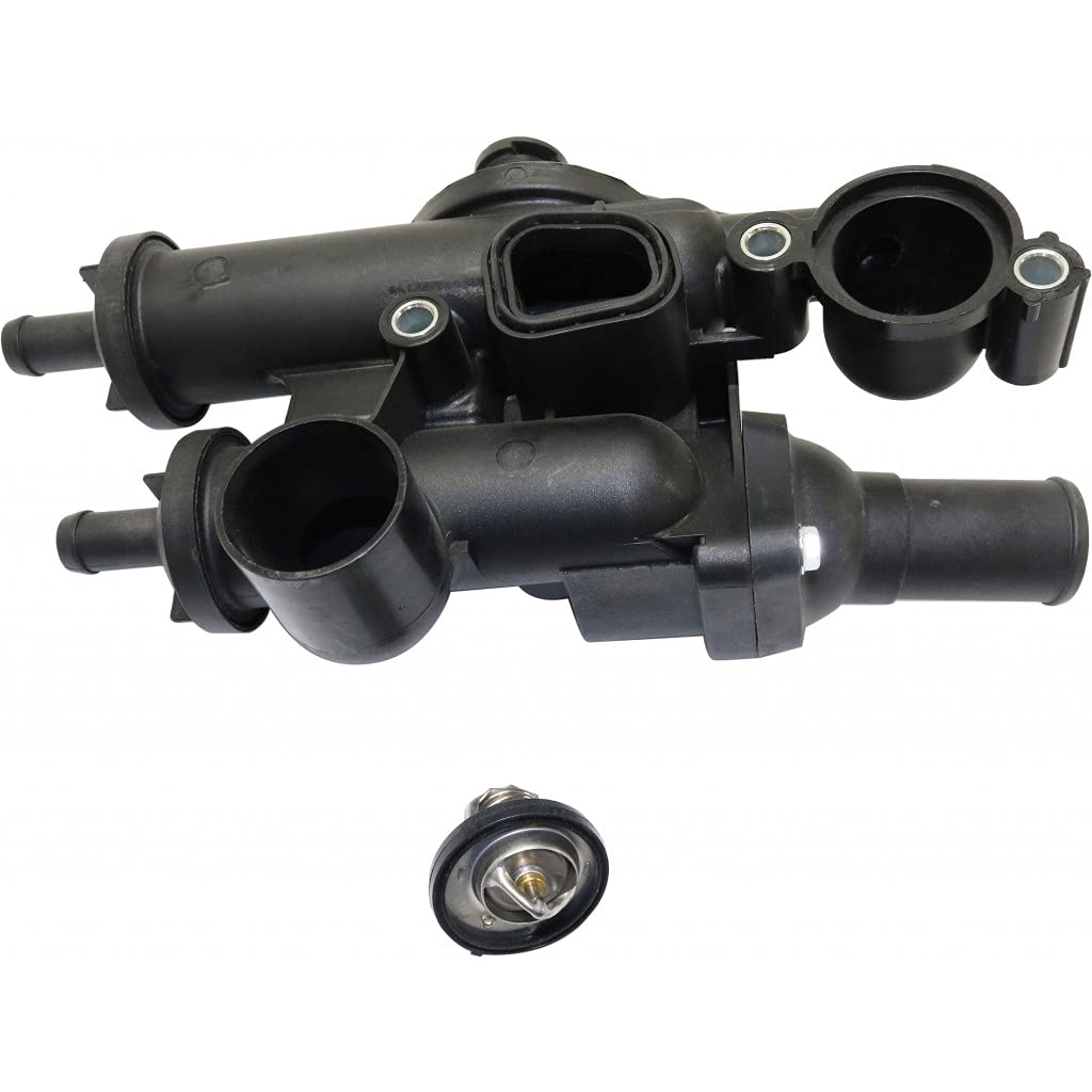 Dodge Journey Thermostat Housing 2011-2012 | 4 Cylinder Engine | OEM Replacement Part (06508355AA, 4884571AB, 4884873AA) | Durable Black Plastic Design | Perfect for Engine Cooling System Repair & Maintenance