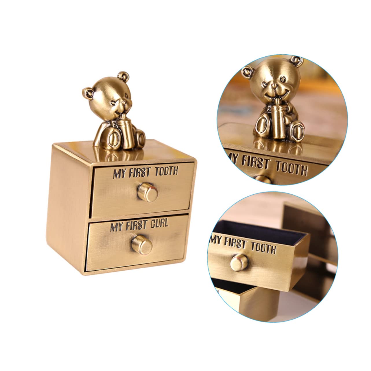 SHOWERORO Metal Tooth Box - Teeth Storage Case for Keepsakes & Baby Teeth