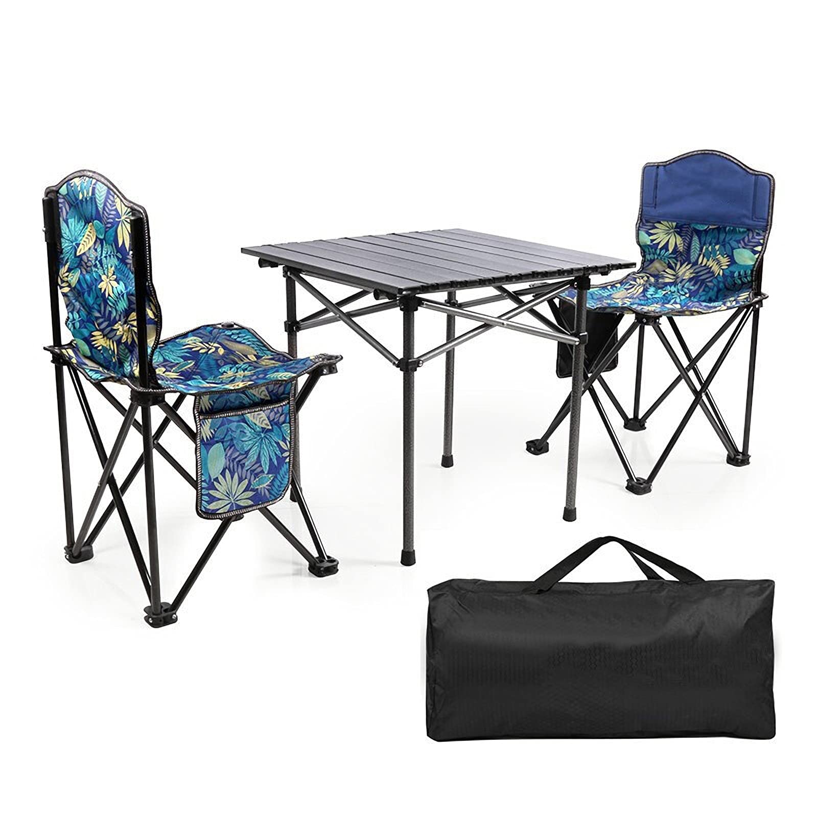 UELEGANS Portable Camping Table and Chair Set - Compact Ultralight Folding Outdoor Furniture for Picnics, Hiking, Backpacking & Travel | 3-Piece Collapsible Design Perfect for Beach, BBQ, Tailgating & RV Trips
