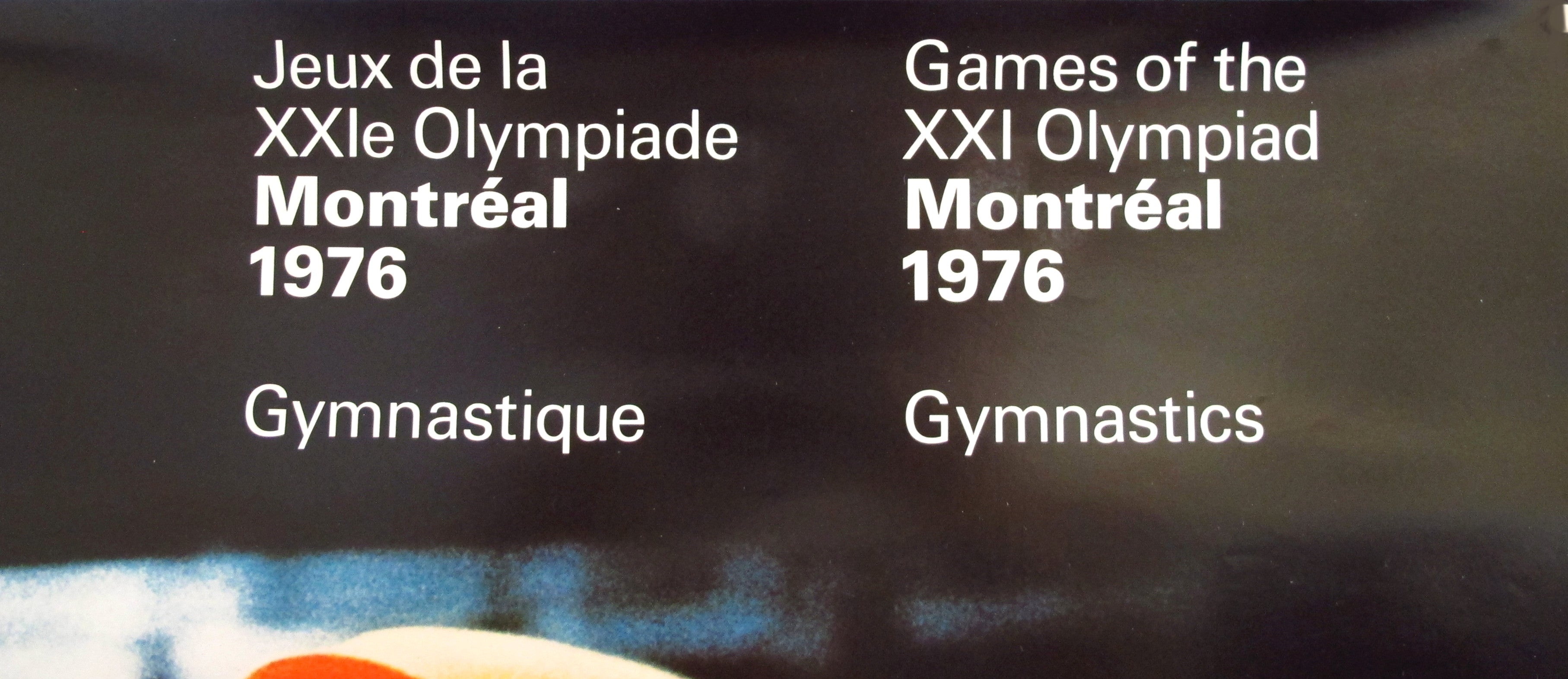 Vintage 1976 Montreal Summer Olympics Gymnastics Poster - Official COJO Collectible for Sports Memorabilia & Olympic-Themed Room Decor