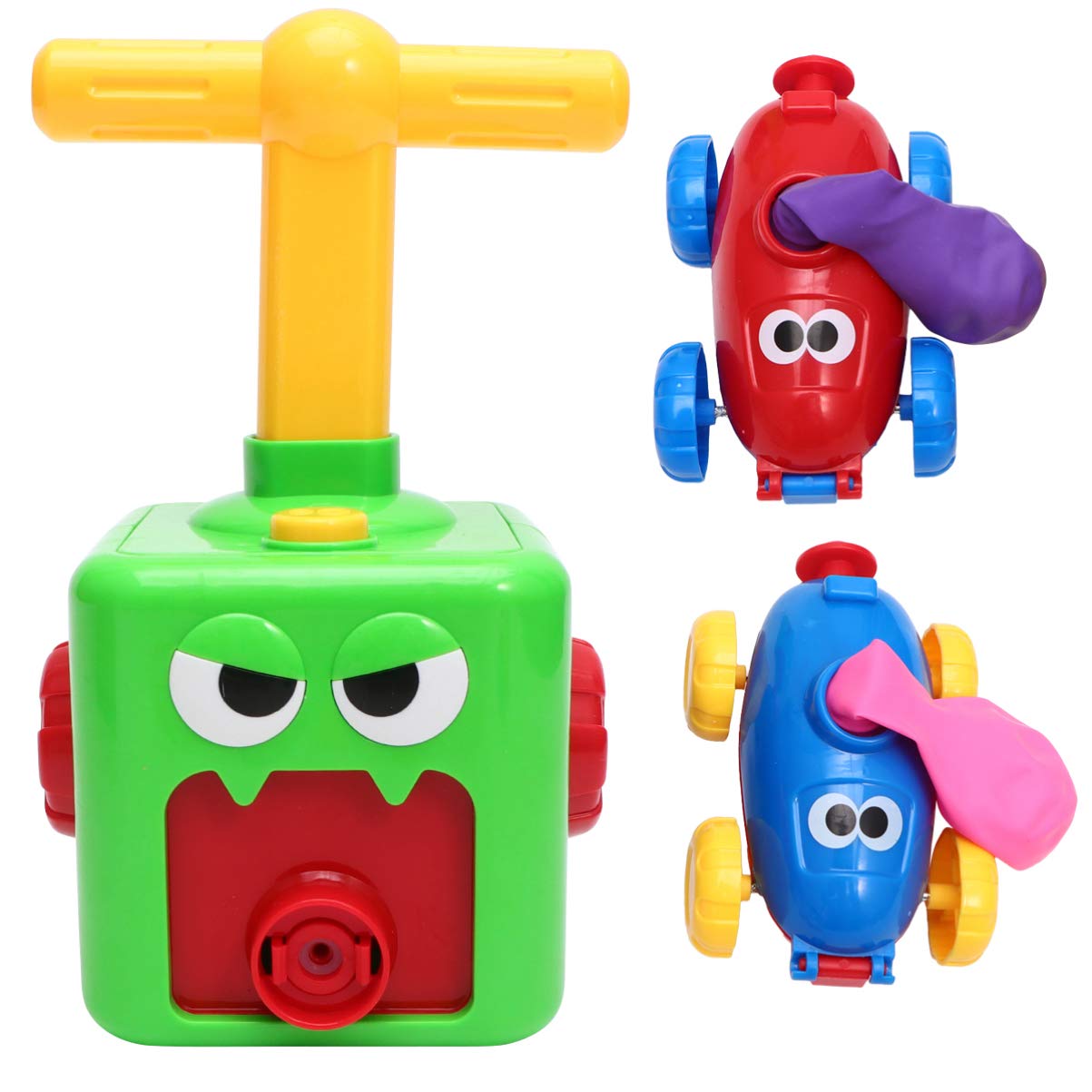 Gadpiparty Balloon Powered Car Toy Set with Pump - Fun Balloon Launcher & Inflatable Race Car for Kids, Boys & Girls (Green) - Perfect for Birthday Parties, Outdoor Play & STEM Learning