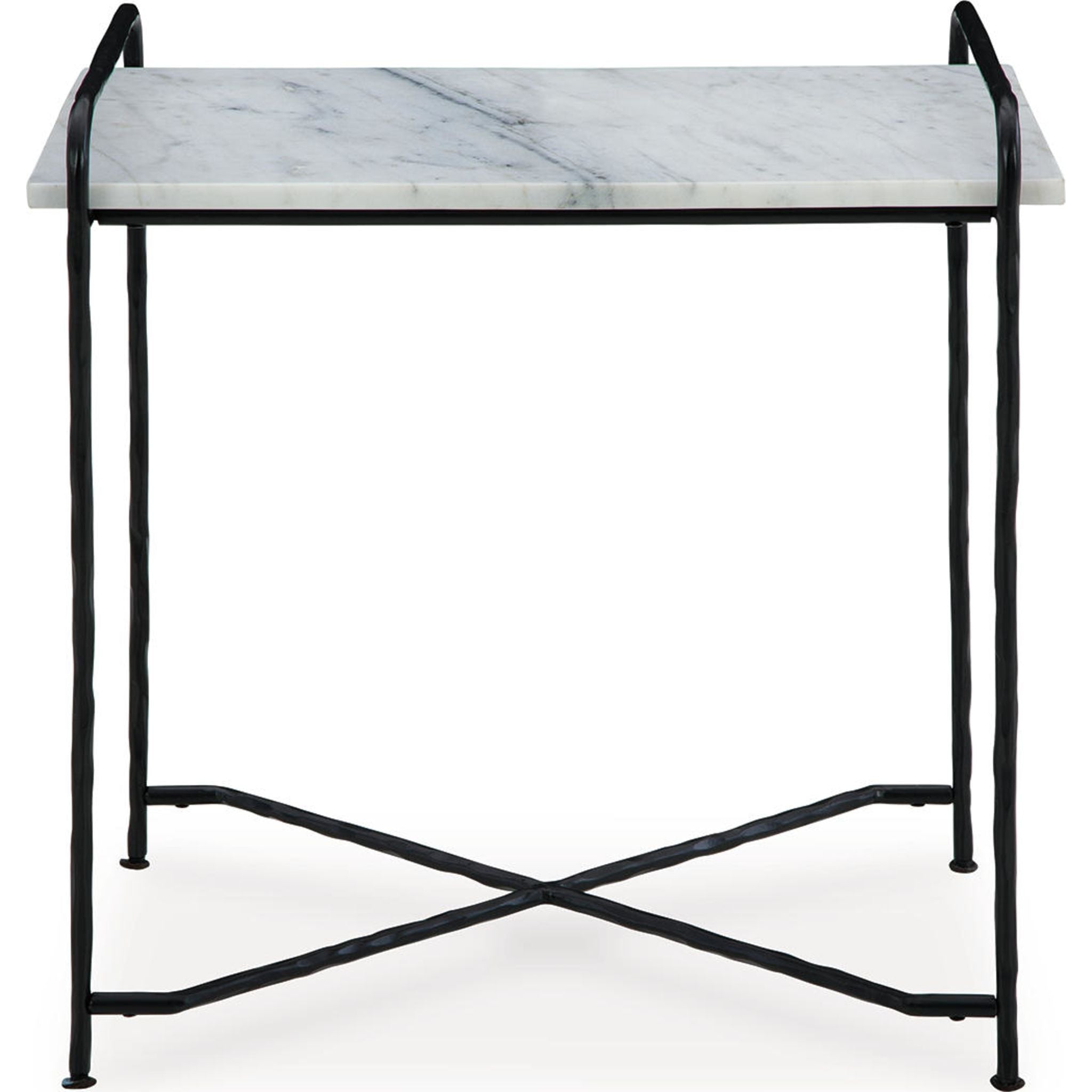 Ashber Accent Table - Modern Side Table in White & Black for Living Room, Bedroom, or Office Decor