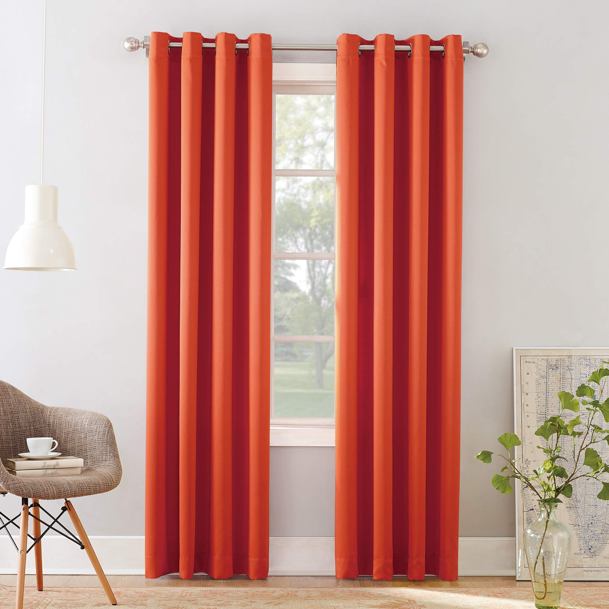Sun Zero Barrow Blackout Grommet Curtain - Single Panel for Bedroom & Living Room