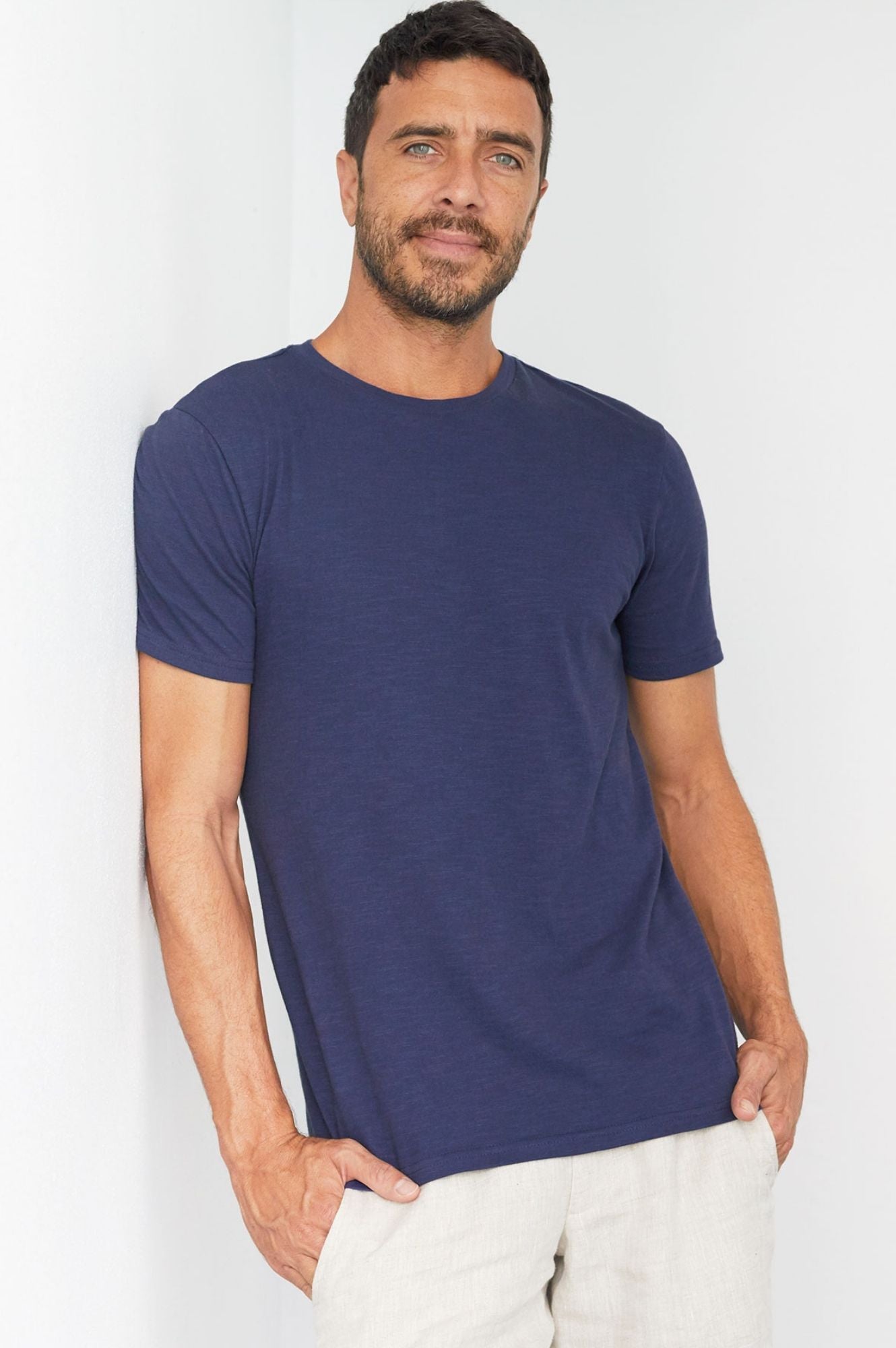 Premium Men's Navy Crew Neck T-Shirt - Soft Cotton Casual Tee for Everyday Wear | Gym, Work, Weekend Outfits