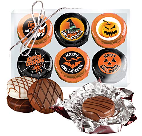 Halloween 'COOKIE TALK' Chocolate Covered Cream Sandwich Cookies - 6 Pack | Perfect for Trick-or-Treating, Party Favors & Holiday Gifts