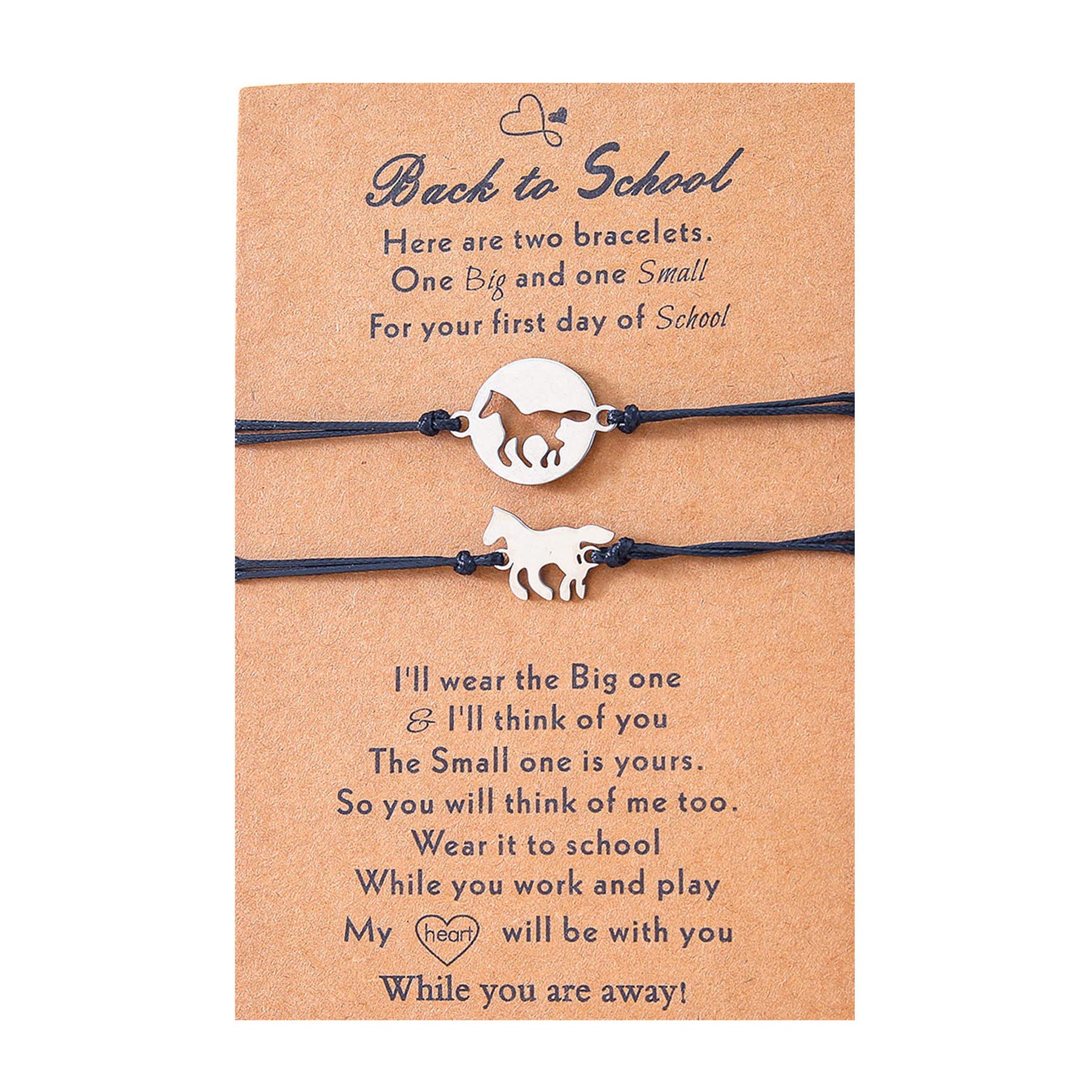 Back to School Bracelets for Girls & Boys - Matching Mother Daughter Bracelets Set - First Day of School Gift Ideas - Perfect for Classroom, Graduation & Special Occasions