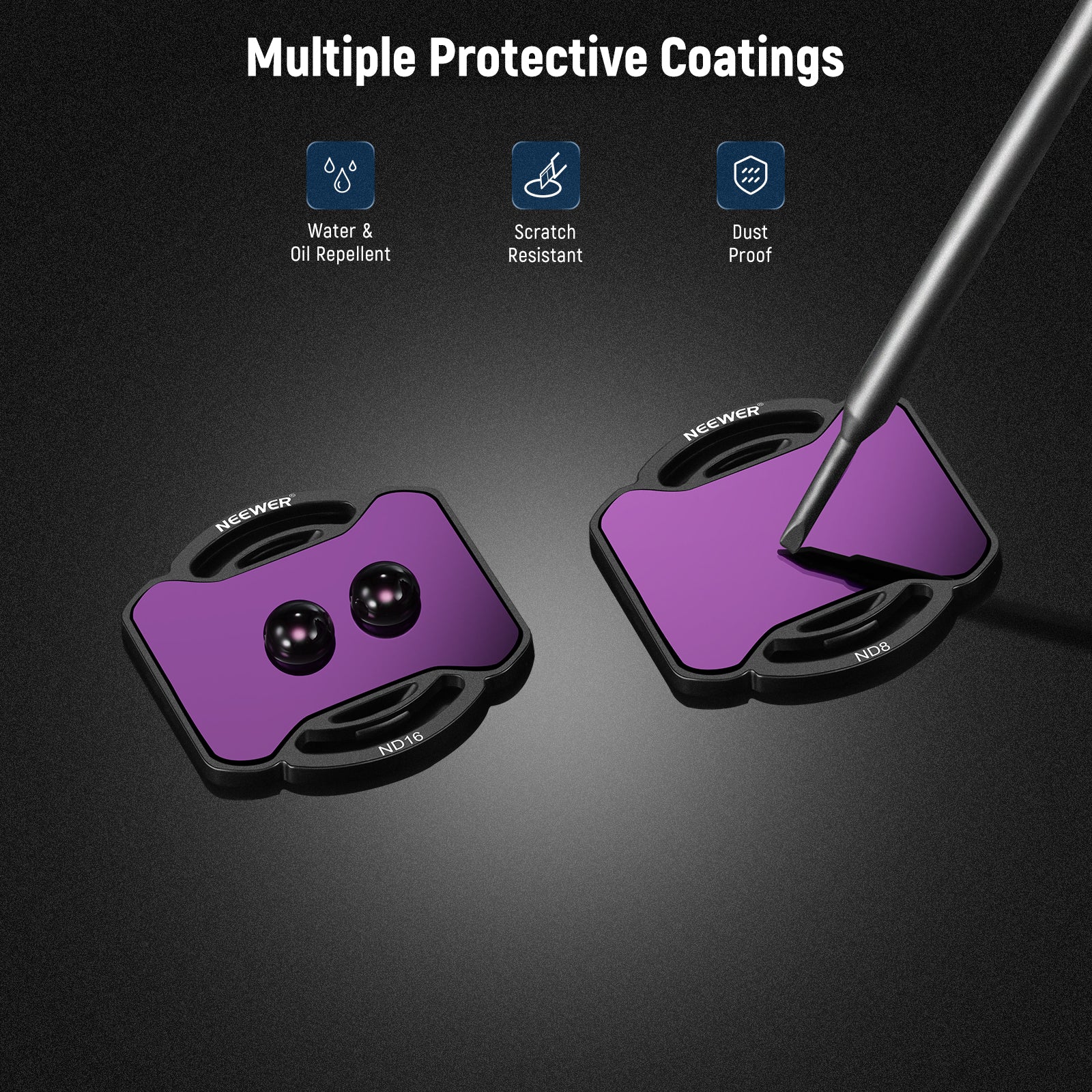 NEEWER FL A22 4-Pack ND Filter Kit for DJI Avata 2 Drone - UV Protection & Light Control for Aerial Photography & Cinematic Videography