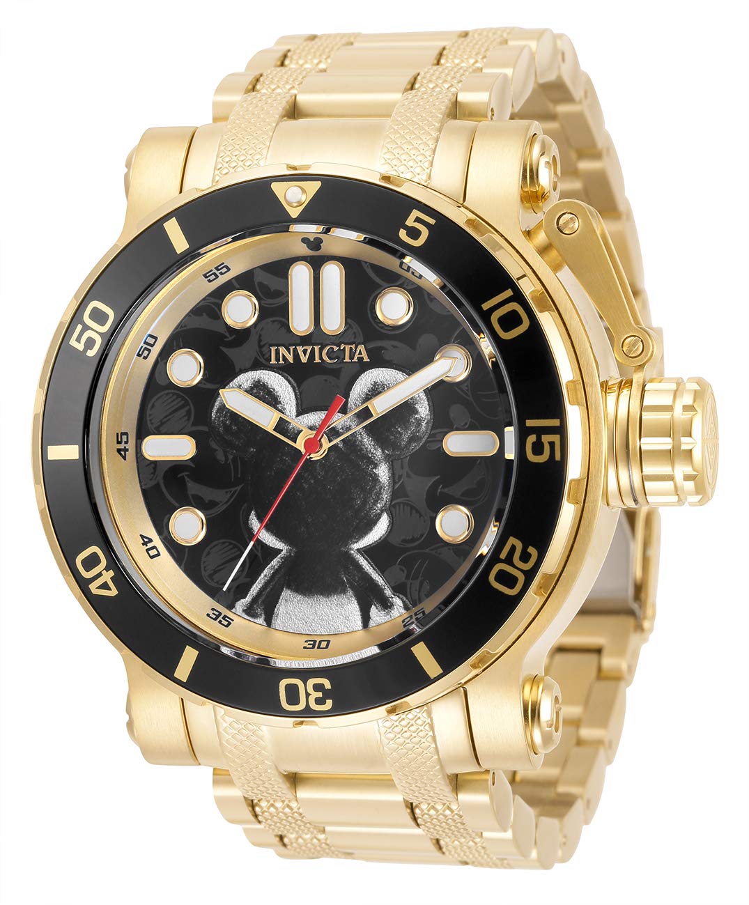 Invicta Men's Disney Limited Edition Mickey Mouse Quartz Watch with Stainless Steel Strap, Gold-Tone, 26mm (Model: 35072) - Perfect for Disney Fans, Collectors & Everyday Wear