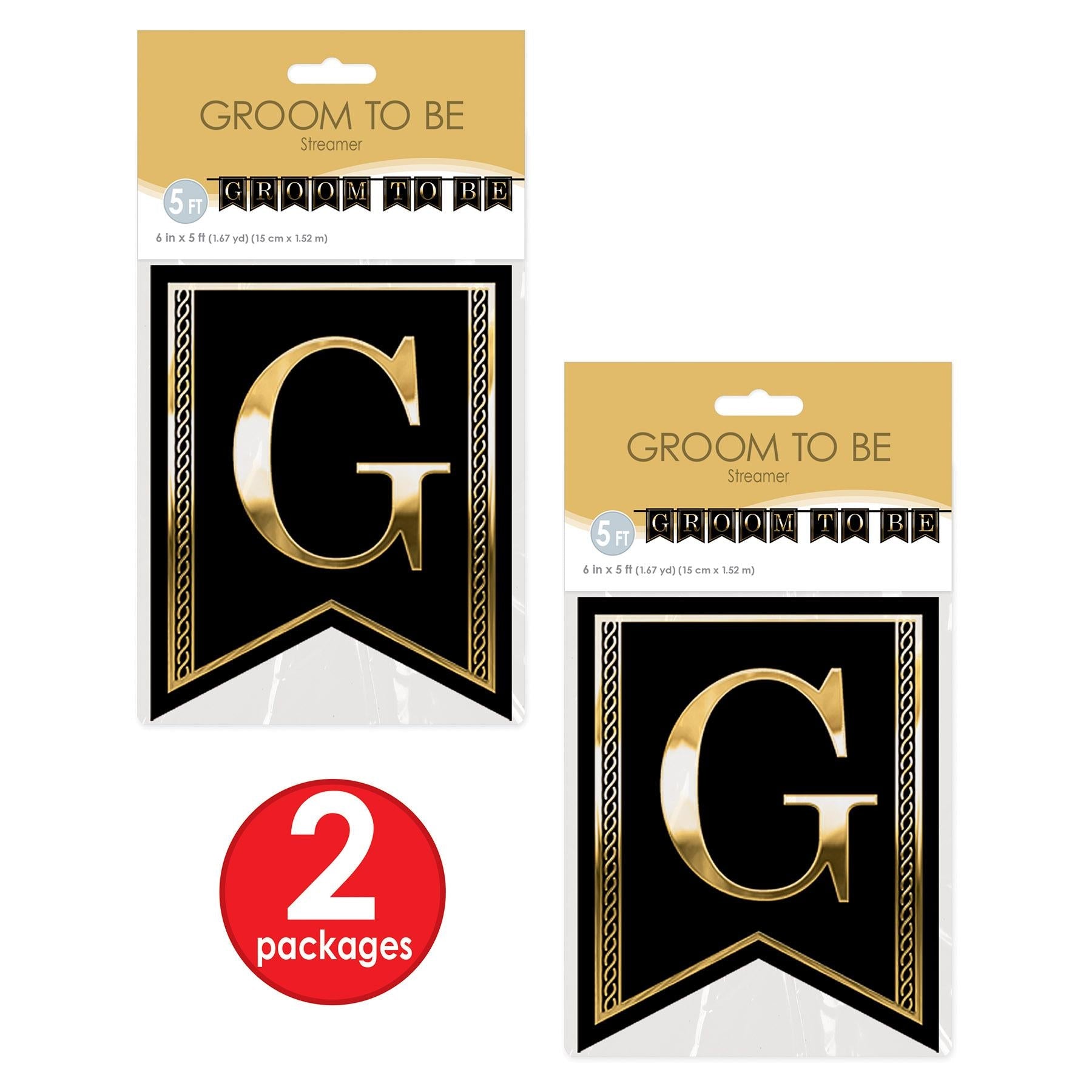12 Pack Beistle Groom To Be Streamers - Wedding Party Decorations for Bachelor Party, Bridal Shower & Groom's Celebration
