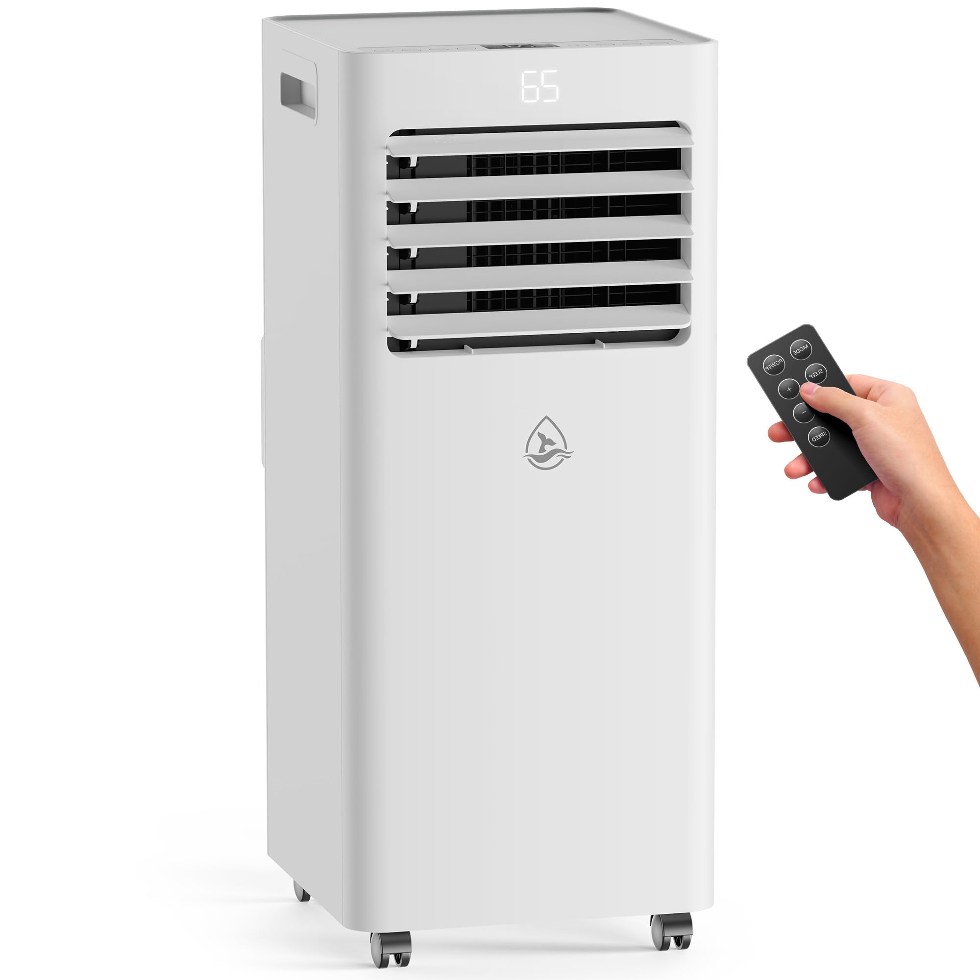 8,000 BTU Portable Air Conditioner for Large Rooms Up to 350 Sq.Ft - 3-in-1 Cooling Unit with Remote Control & Installation Kit - Perfect for Bedrooms, Living Rooms & Home Offices