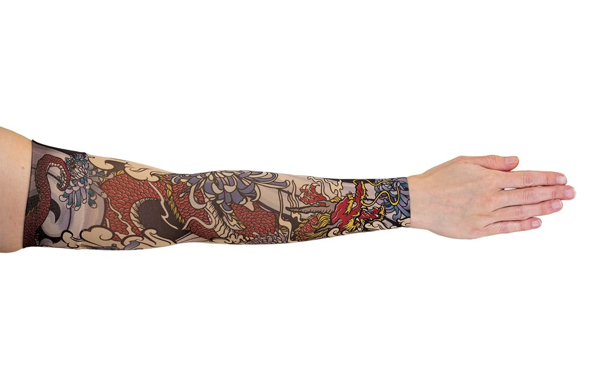 Beige Medical Graduated Compression Arm Sleeve for Lymphedema - Dragon Lair Brand - Ideal for Swelling Relief, Post-Surgery Recovery & Daily Comfort