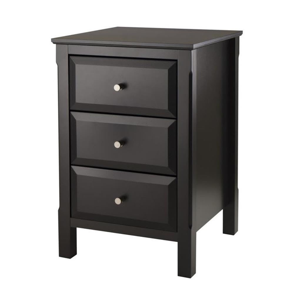 Black Composite Wood 3-Drawer Accent Table Set of 2 by Home Square - Perfect for Living Room, Bedroom, or Office Storage & Decor