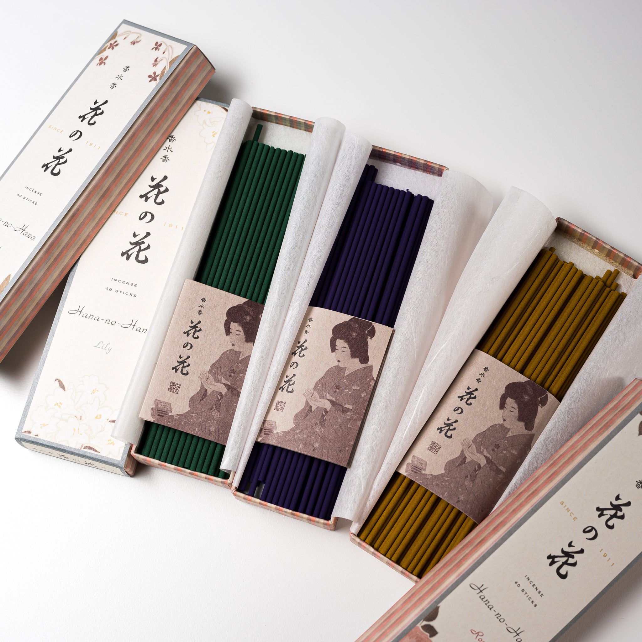 Nippon Kodo Hana no Hana Japanese Incense Sticks - 3 Floral Fragrance Options for Meditation, Yoga & Home Aromatherapy