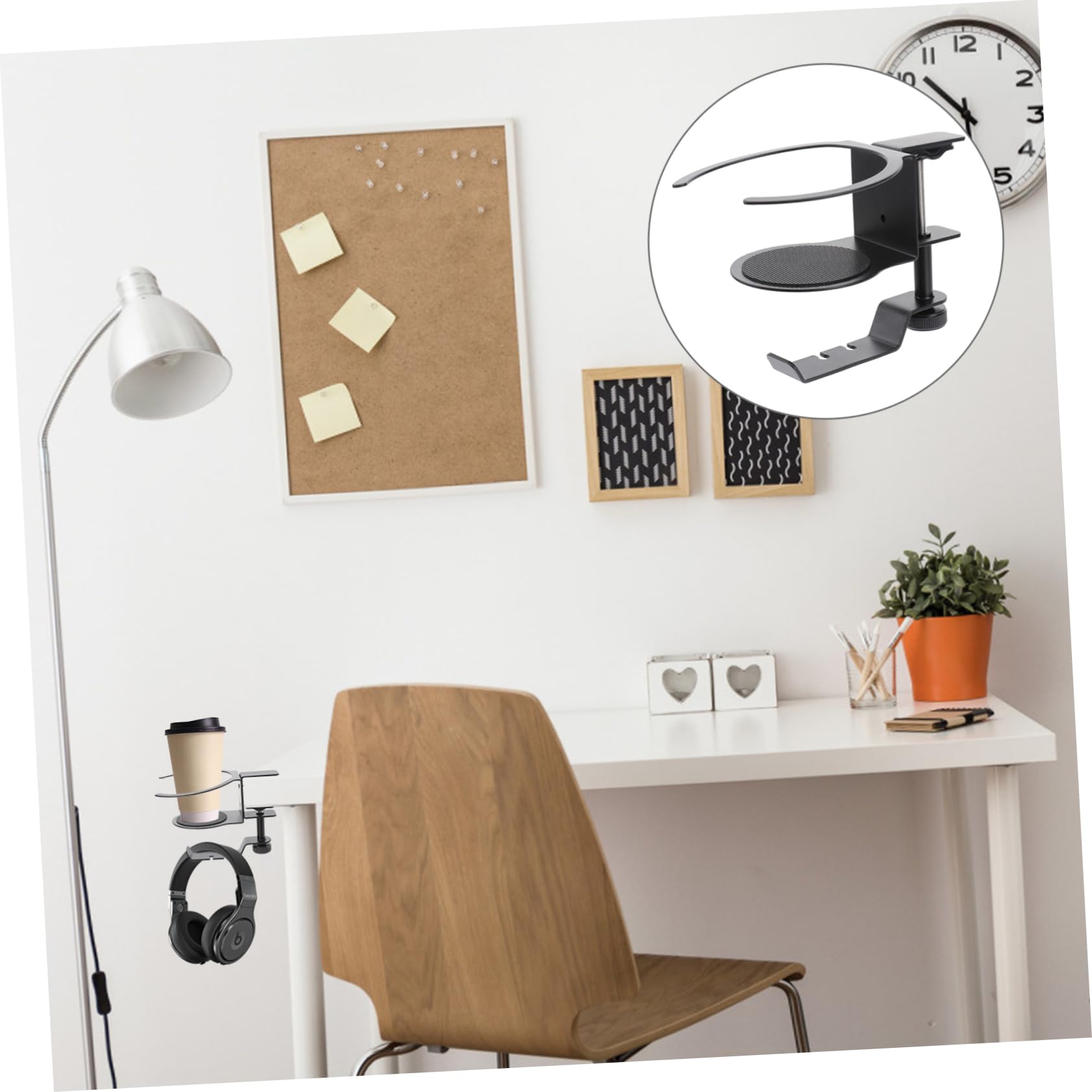 OSALADI 7-Piece Rotatable Headphone Stand & Cup Holder Set - Universal Headset Clamp for Desk, Gaming, Office, and Home Organization