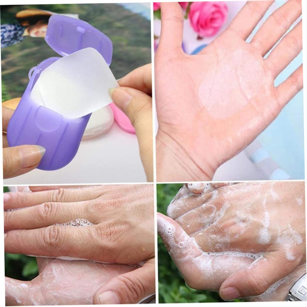 100 Sheets Portable Disposable Paper Soap - Travel Size Foaming Film Soap for Camping, Hiking & Outdoor Activities (5 Pack) - Perfect for Hand Washing On-The-Go, Emergency Kits & Hygiene While Traveling