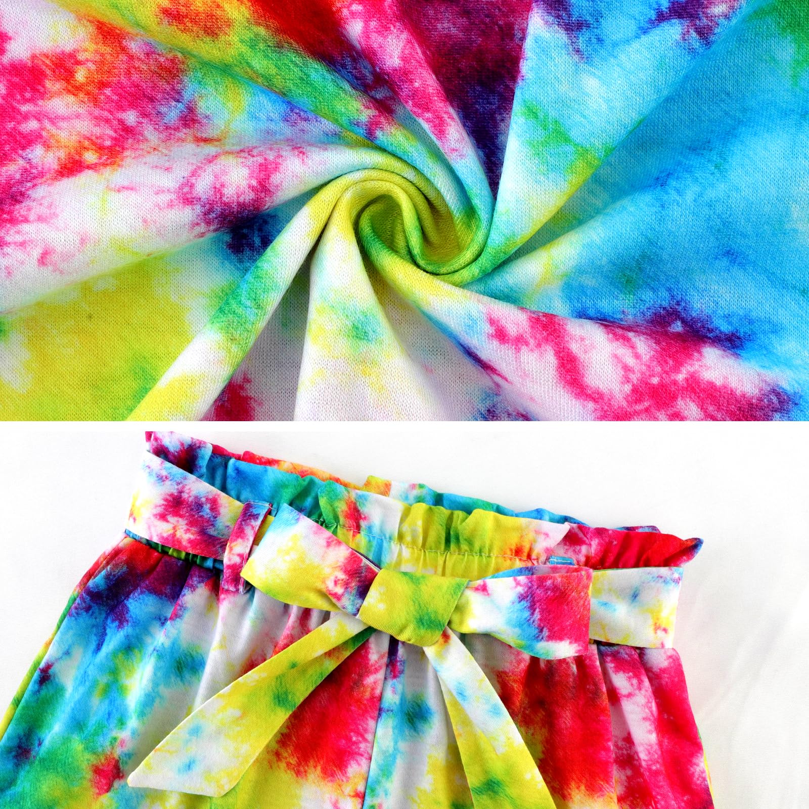 Tie Dye Matching Outfits for Girls 4-13 Years - 2 Piece Summer Vacation Clothes Set with Shirt and Shorts | Perfect for Beach Trips, Playdates & Outdoor Adventures