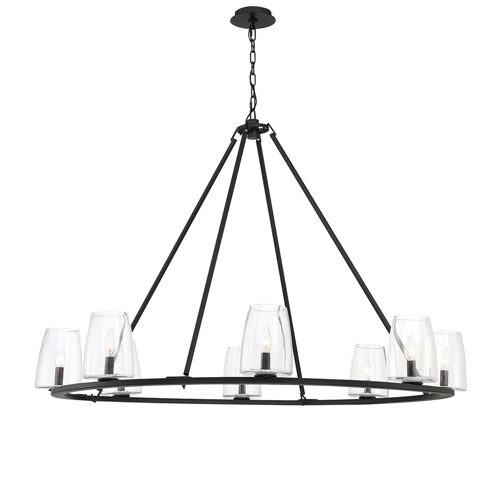 Beckett 8-Light Black Chandelier - Elegant Ceiling Lighting Fixture for Dining Room, Living Room & Bedroom