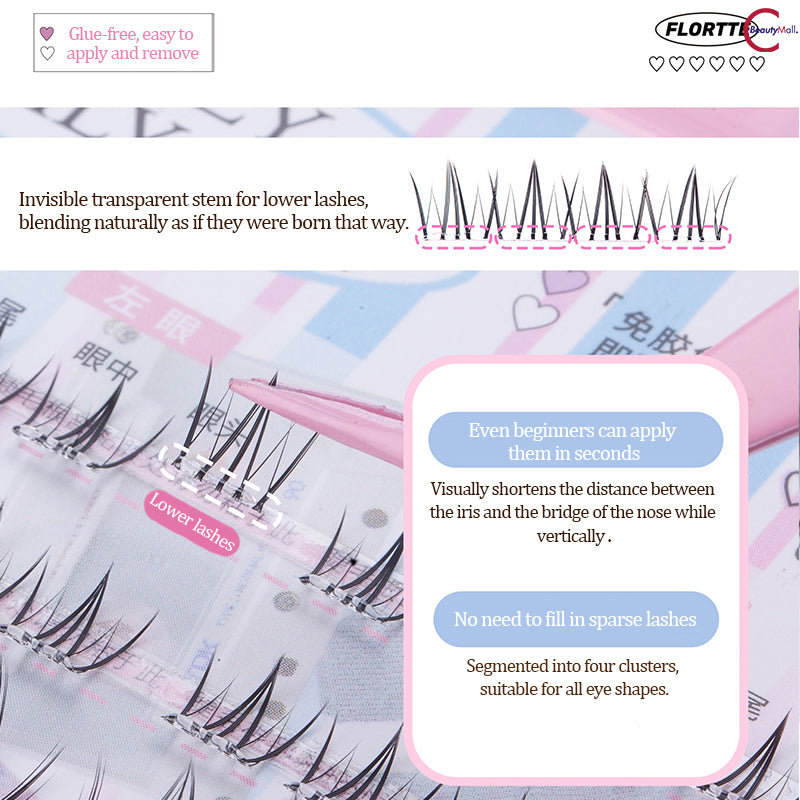 FLORTTE Debutante Diary Series Glue-Free False Eyelashes Natural Look 3D Volume Lashes for Daily Wear & Special Occasions