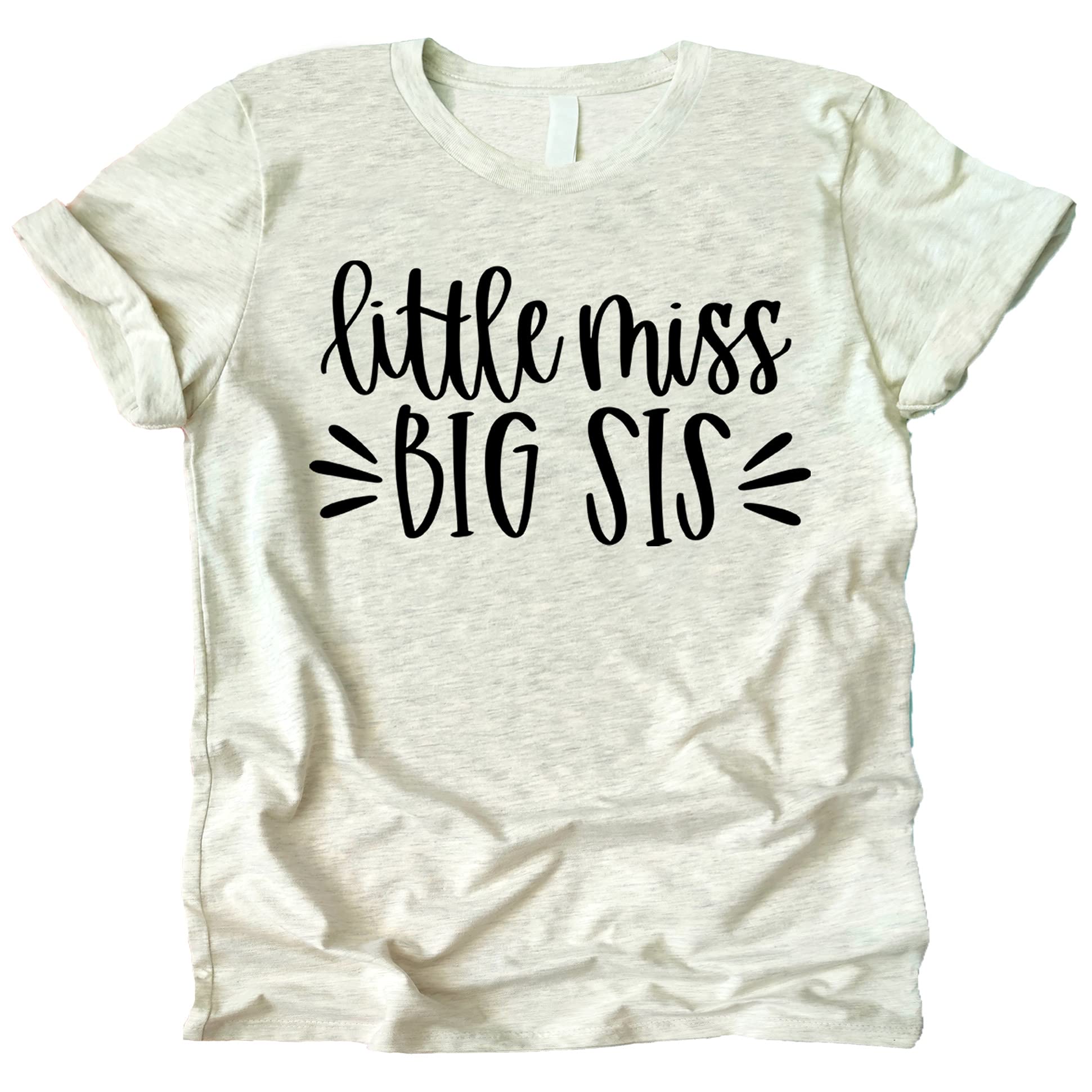 Big Sister Announcement T-Shirt - Pregnancy Reveal Gift for New Big Sis - Cute Little Miss Big Sister Shirts & Raglans - Perfect for Gender Reveal Parties & Sibling Photo Shoots